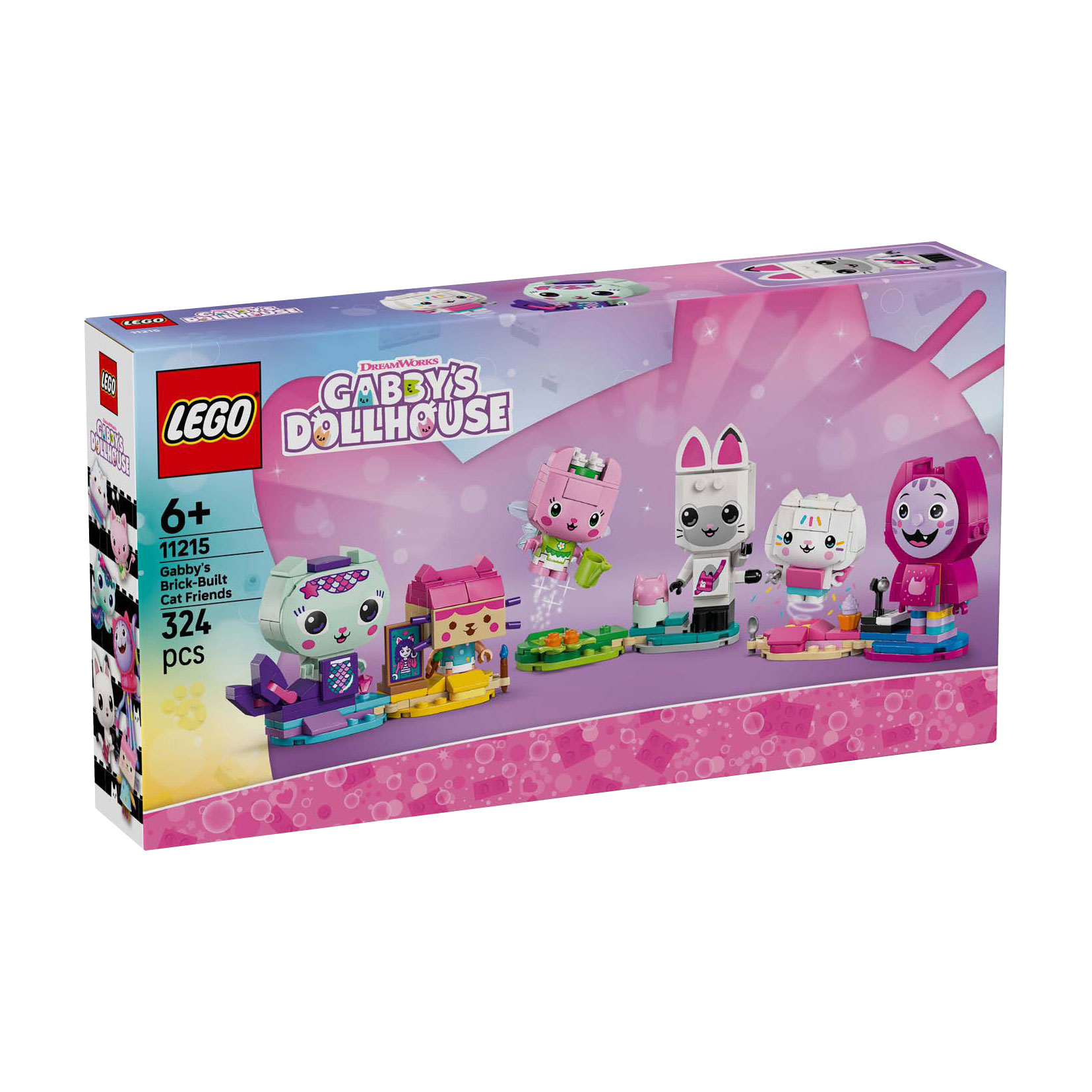 Конструктор LEGO Gabby's Dollhouse Друзі-коти Ґаббі з кубиків, 324 деталі, від 6 років (11215)